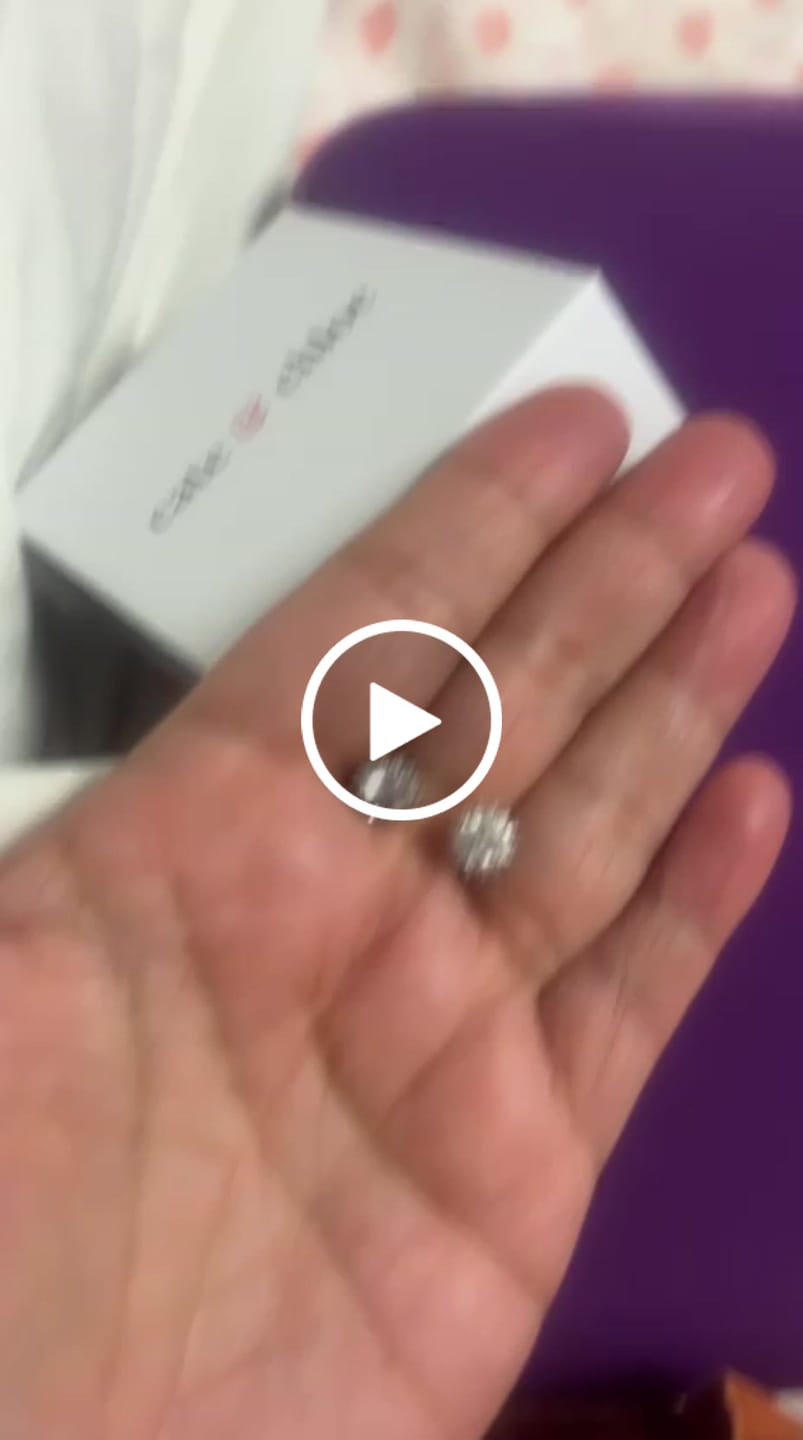 Customer video review of Moissanite by Cate & Chloe Starla 18k Gold Plated 925 Sterling Silver Stud Earrings 1.14tcw