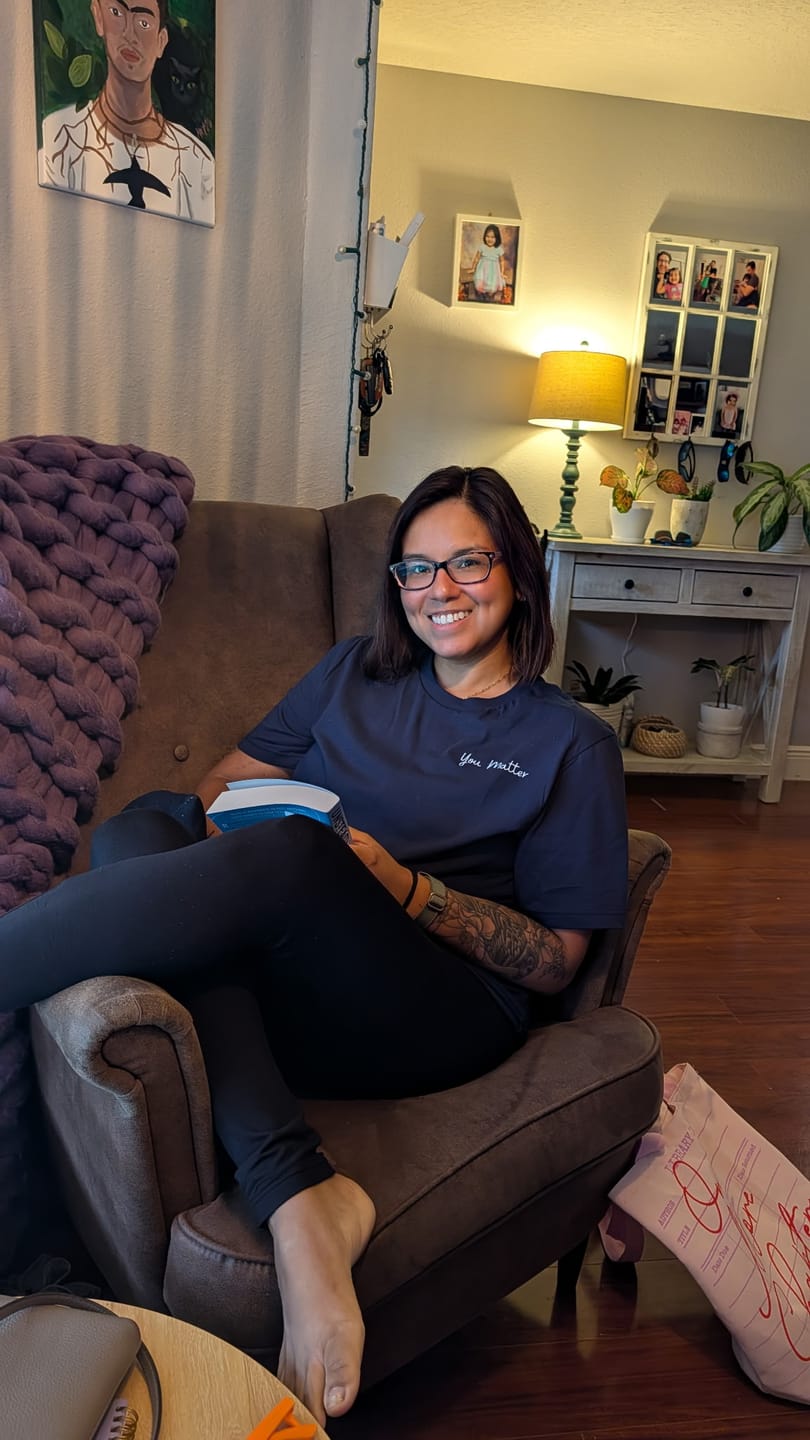 Customer photo review of You Matter Embroidered T-Shirt