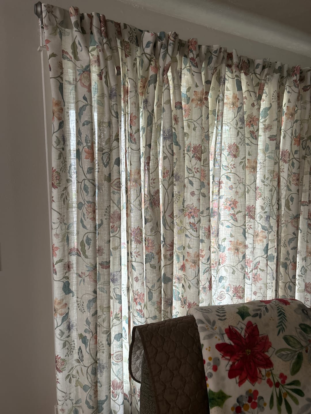Customer photo review of Hattie Floral Linen Blend Curtains