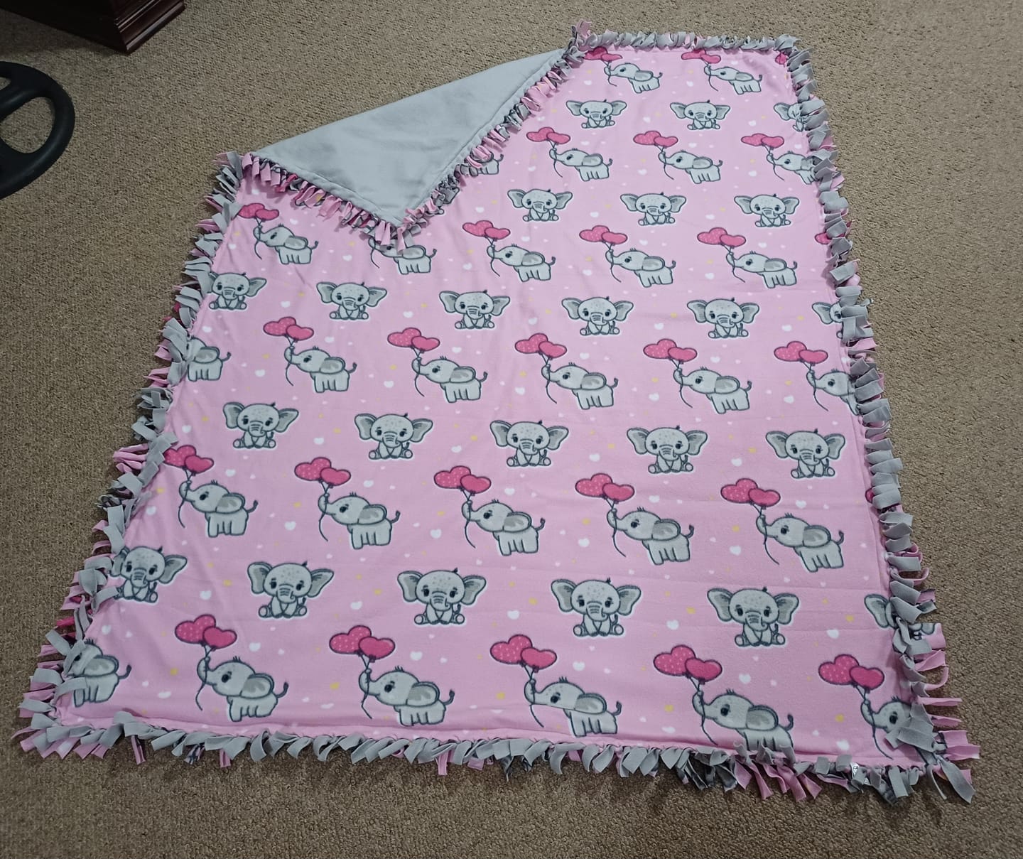 Customer photo review of Plain Polar Fleece Silver Grey #27 140cm