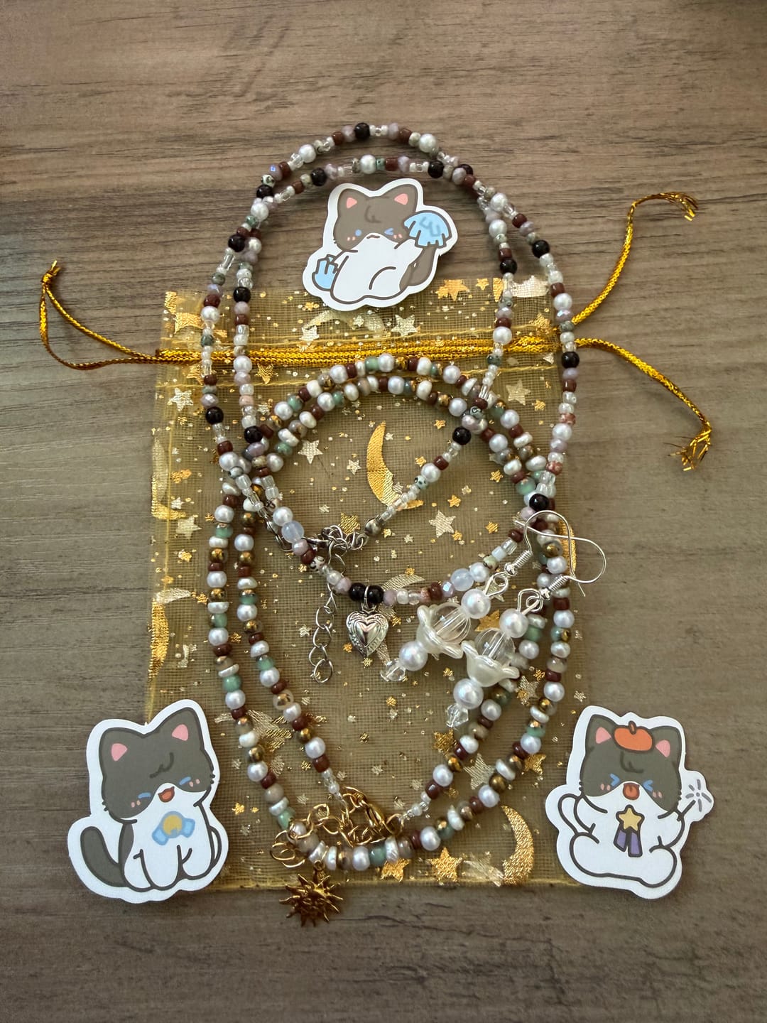 Customer photo review of Handmade Secret Garden Heart Beaded Necklace | Waterproof Stainless Steel