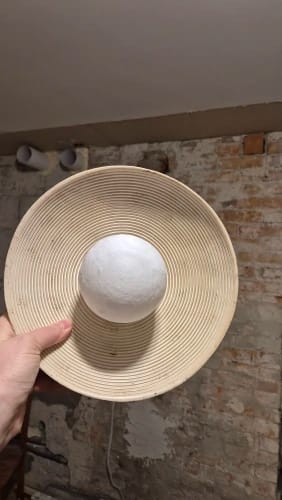 Customer photo review of LED Round Wall Sconce Vintage Resin Look 1-Light Fixture