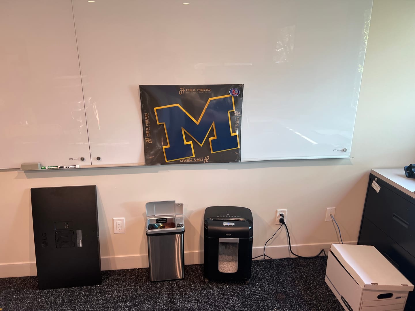 Customer photo review of Michigan Wolverines "Block M" Blue Metal Wall Art