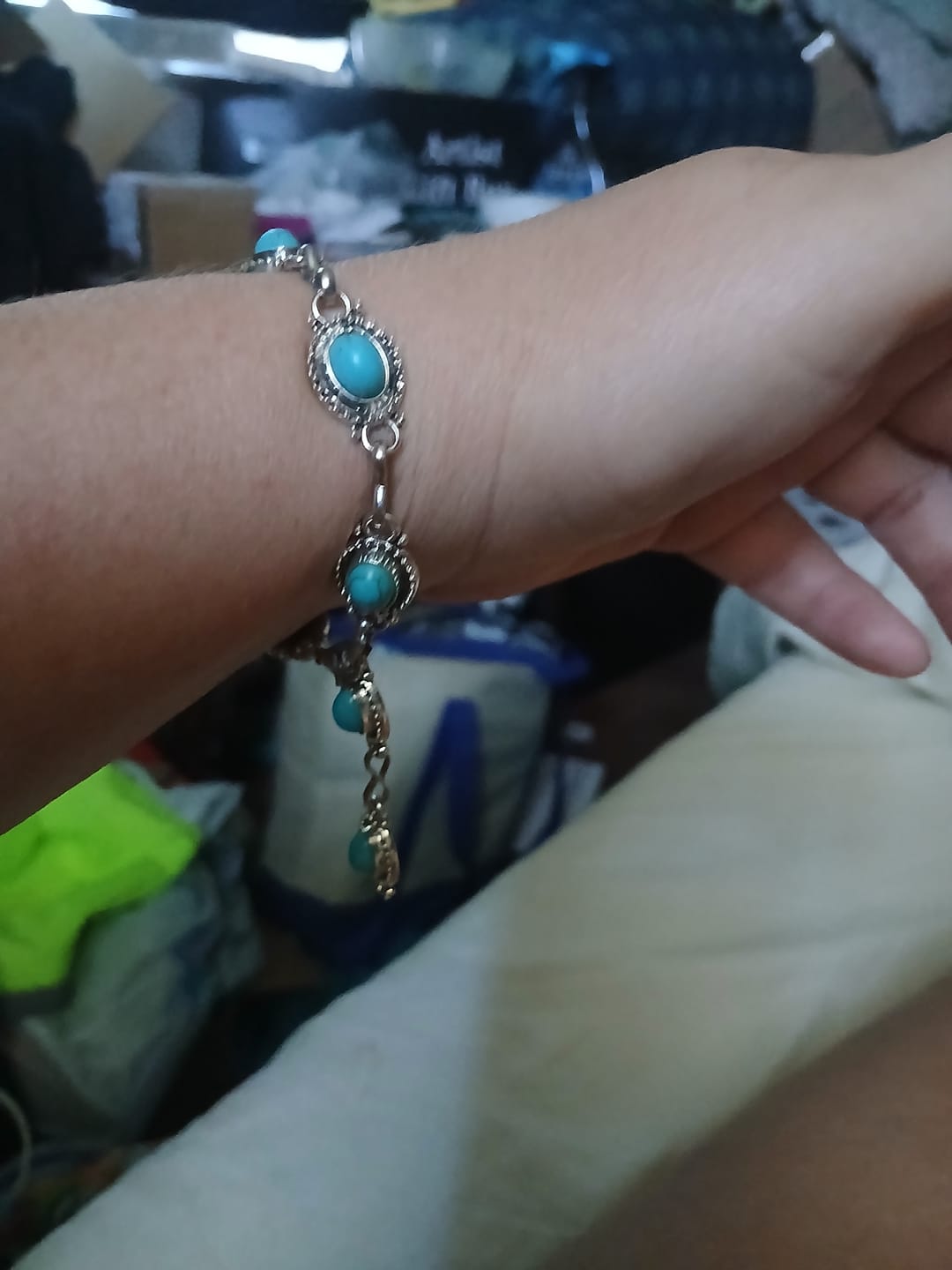 Customer photo review of Bohemian Turquoise Anklet