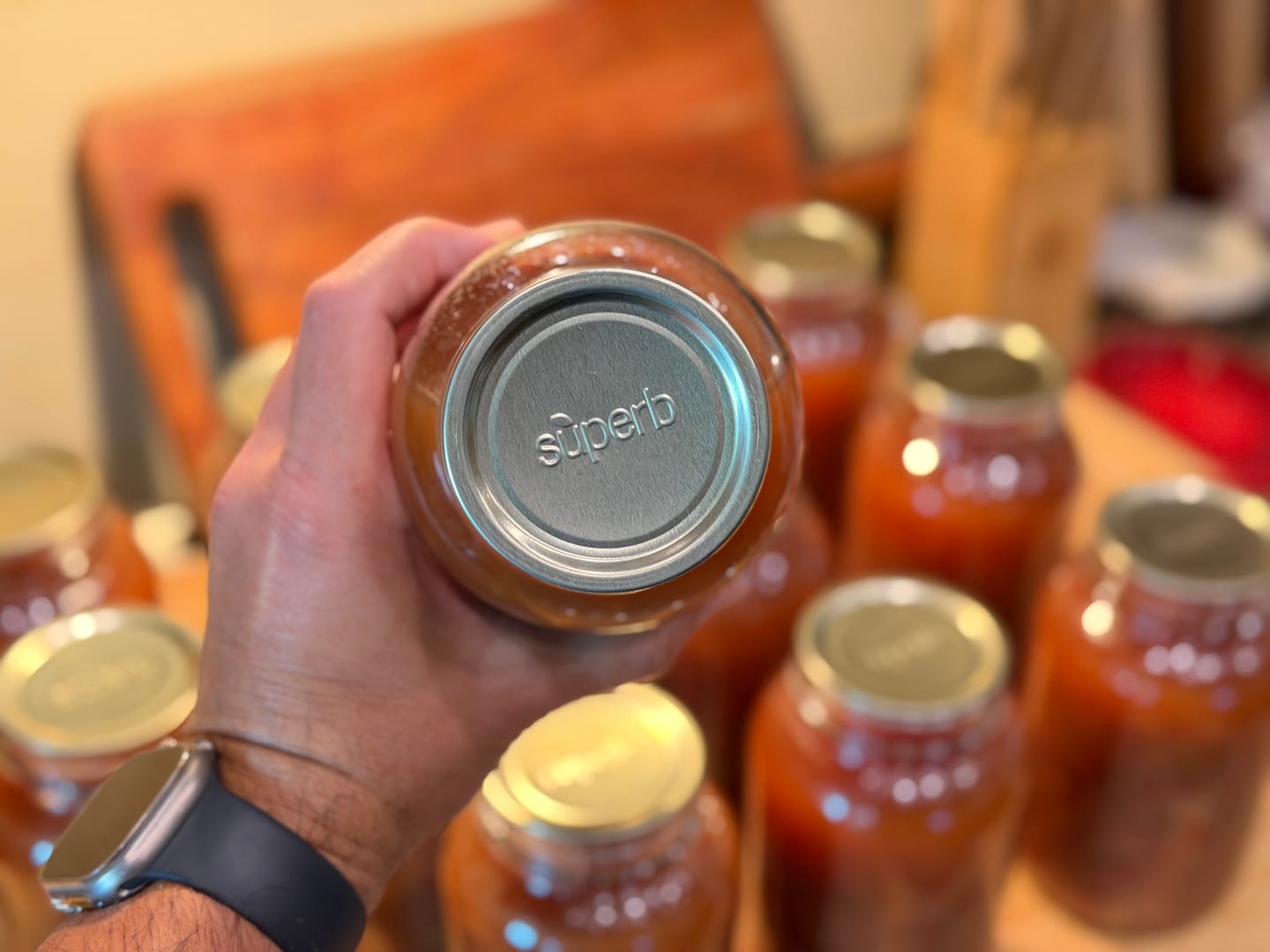 Customer photo review of Bulk Wide Mouth Canning Lids - 60 Pack