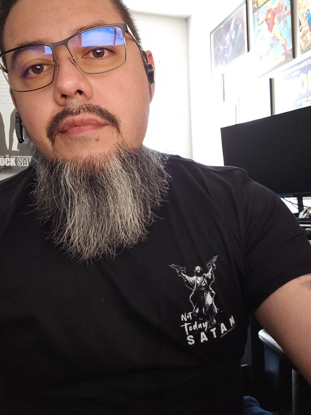 Customer photo review of Not Today Satan T-Shirt