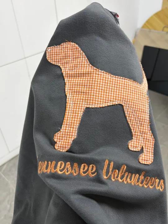 Customer photo review of Custom Tennessee Volunteers Women’s Team Spirit Sweatshirt – Applique Embroidered Side Bow Pullover