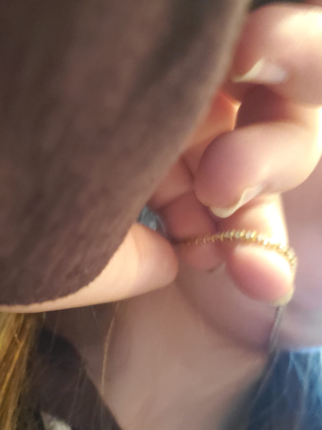 Customer photo review of Cordelia Gold Crystal Necklace