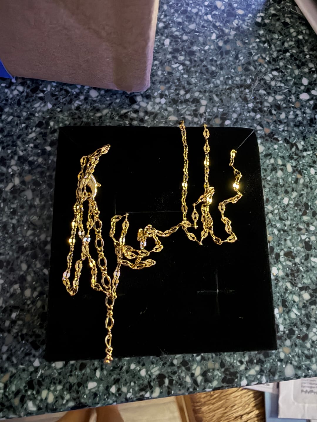 Customer photo review of Raegan 18k White Gold Plated Stacking Necklace Chain