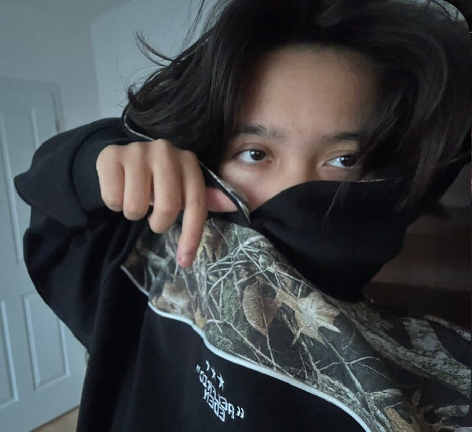 Customer photo review of Aelfric Eden Boxy CAMO Panel Pullover Hoodie