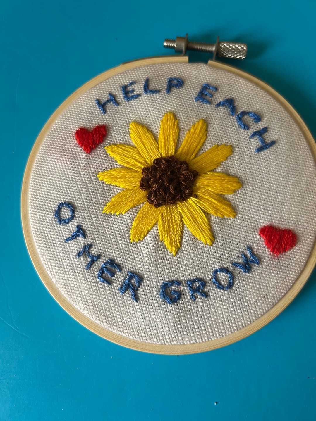 Customer photo review of Help Each Other Grow Embroidery Hoop Kit
