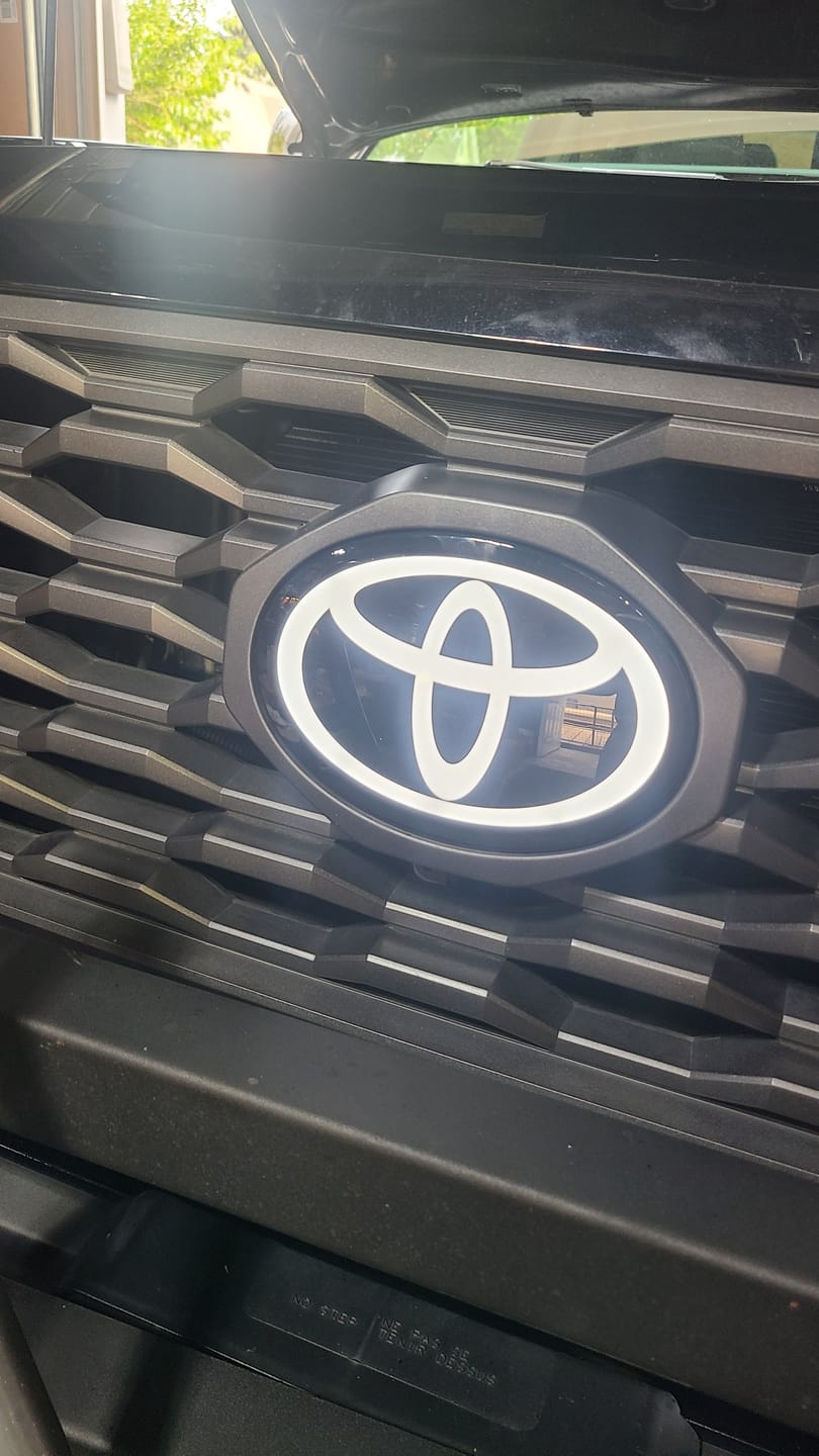 Customer photo review of Toyota Logo Front Grille LED Dynamic Illuminated Emblem Compatible with ACC Radar