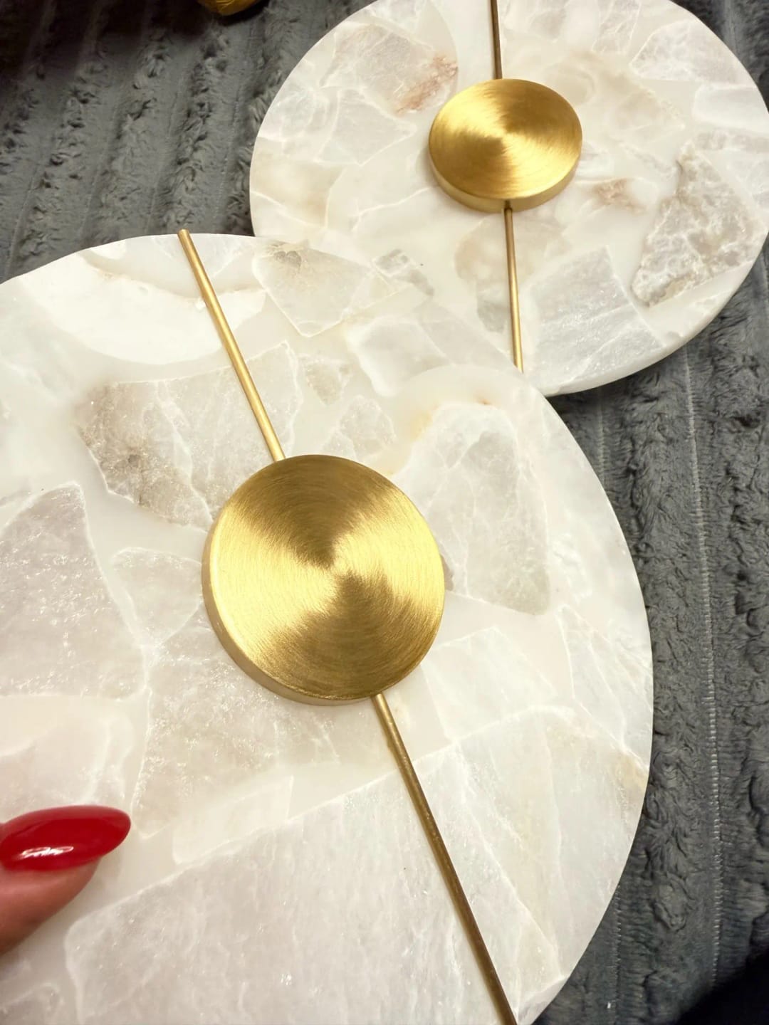 Customer photo review of Circular LED Light Sconce With Marble Accent, Modern Nordic Style