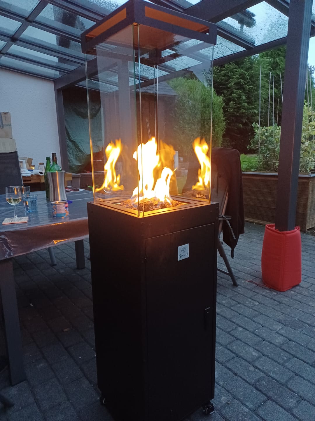 Customer photo review of Gartenzeit® Gas-Terrassenheizer mit Glaszylinder inkl. Abdeckung