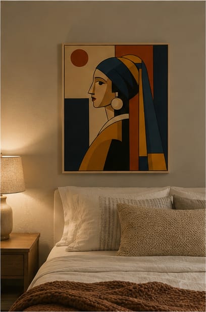 Customer photo review of Geometric Woman Portrait Canvas Wall Art