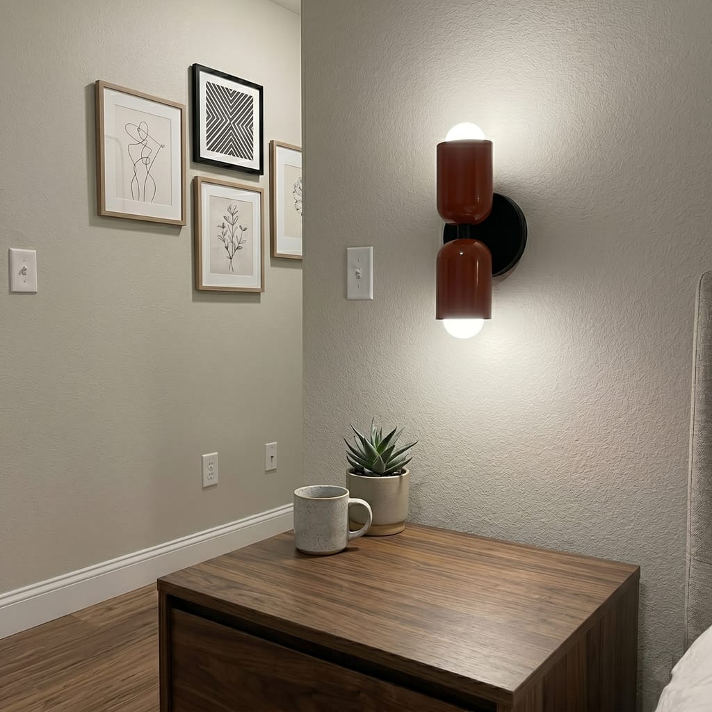 Customer photo review of Wall Lamp, Couleur Double Up-Down Glow, E26/E27, Metal Shades