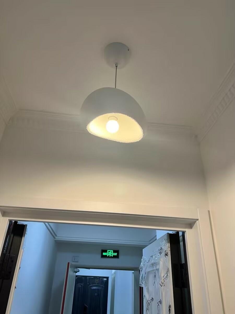 Customer photo review of Pendant Light, Nubia Cloud Sphere, Polystyrene Shade, E26 LED