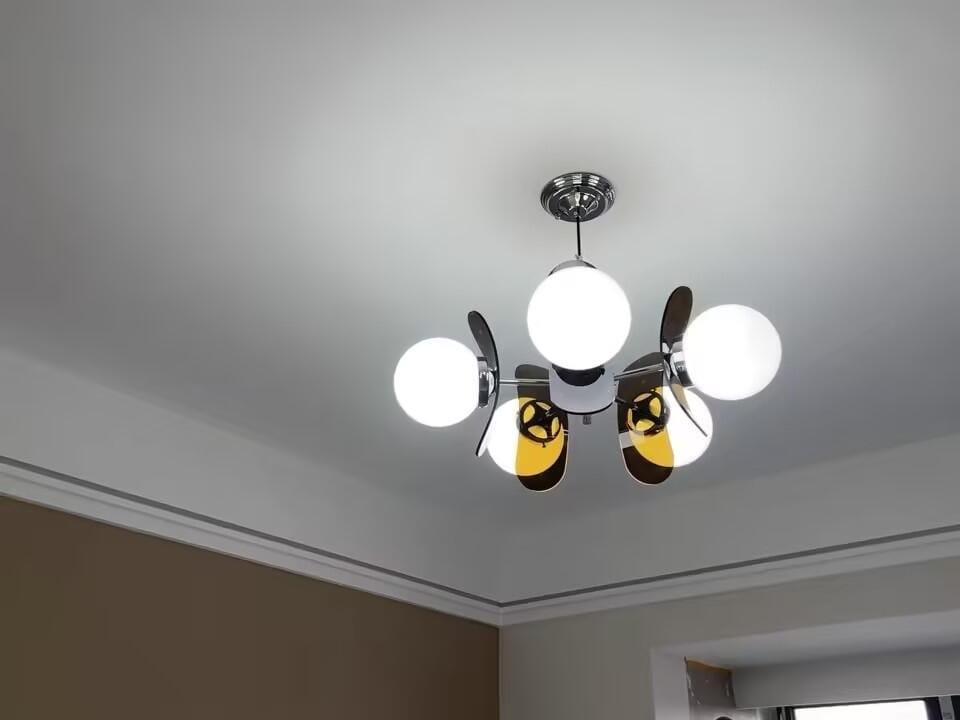 Customer photo review of Sputnik Chandelier, Iron Frame, Glass Shades, E26/E27, Chrome Finish