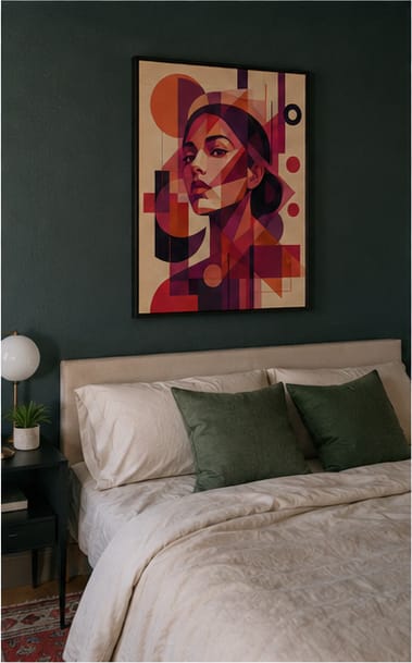 Customer photo review of Abstract Woman Portrait Canvas Wall Art
