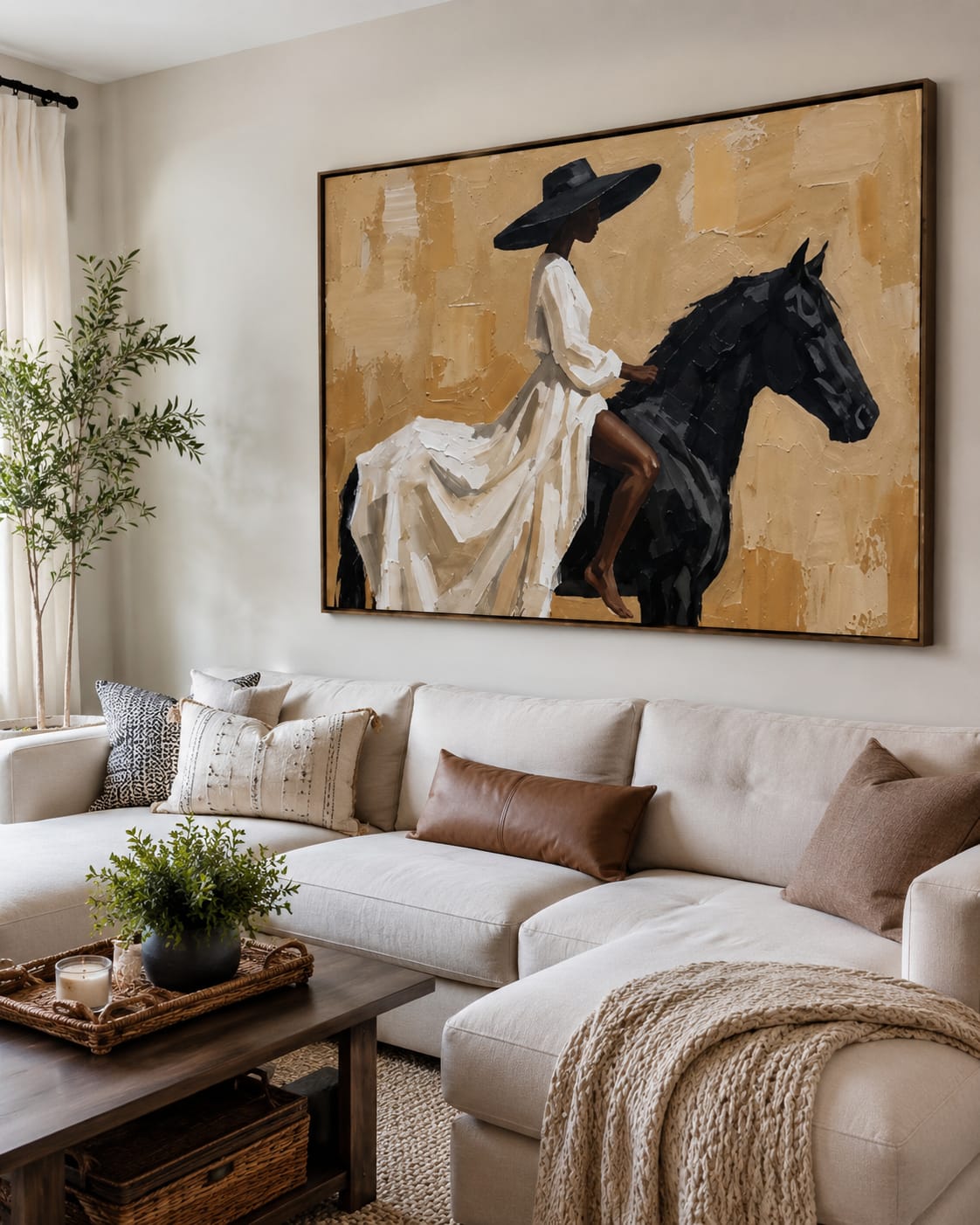 Customer photo review of Desert Grace-Black Horse Rider Painting