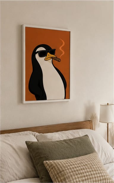 Customer photo review of Funny Penguin Canvas Wall Art