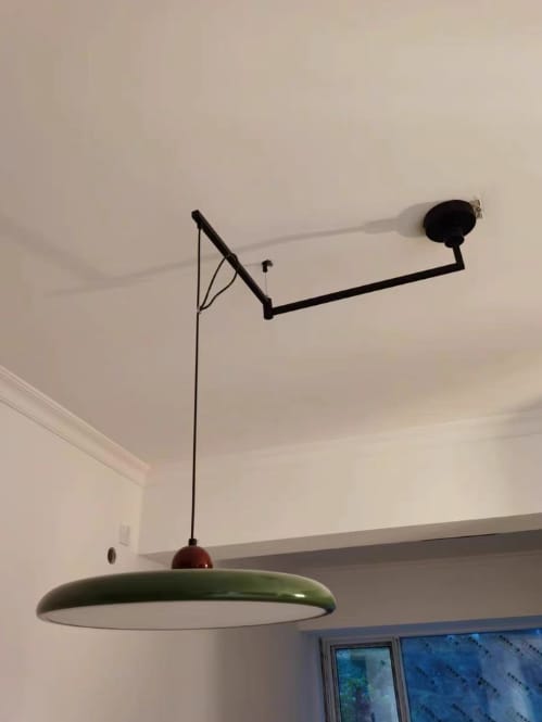 Customer photo review of Pendant Light, Mid-Century Swing Arm Disc, Acrylic, LED, Lola