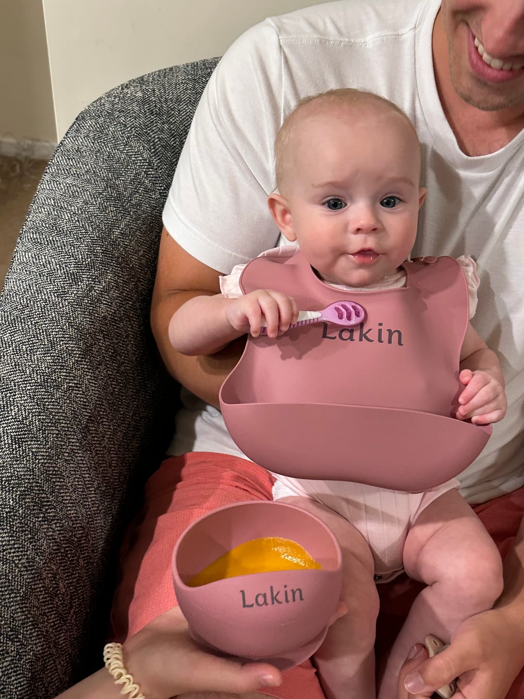 Customer photo review of Noah + Nori™ Personalized Baby Feeding Set