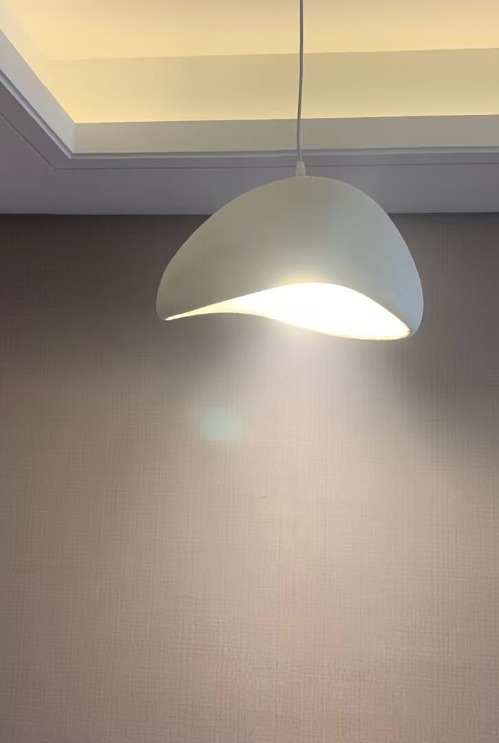 Customer photo review of Pendant Light Selene Halia, Moon-Inspired Dome Shade, E26, Grey or White
