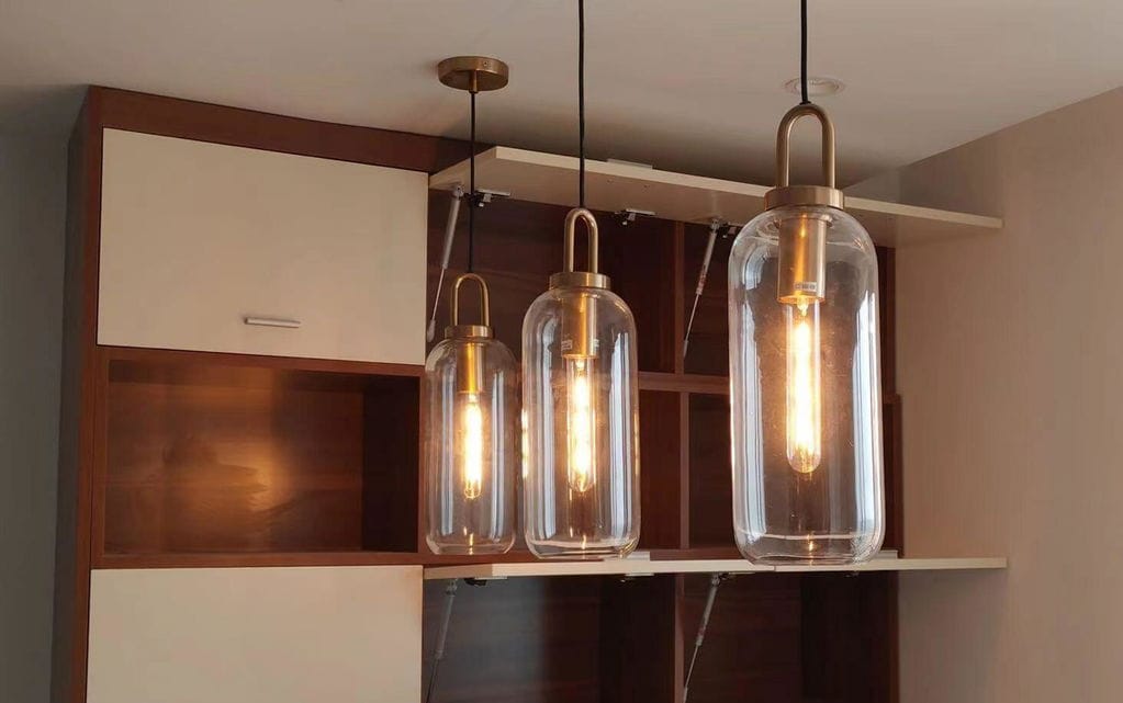 Customer photo review of Pendant Light, Copper-Plated Glass Shade, E26/E27, Hardwired