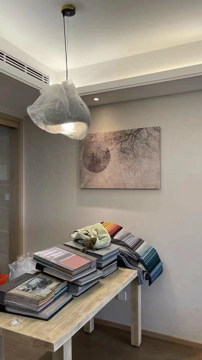 Customer photo review of Pendant Light Selene Halia, Moon-Inspired Dome Shade, E26, Grey or White