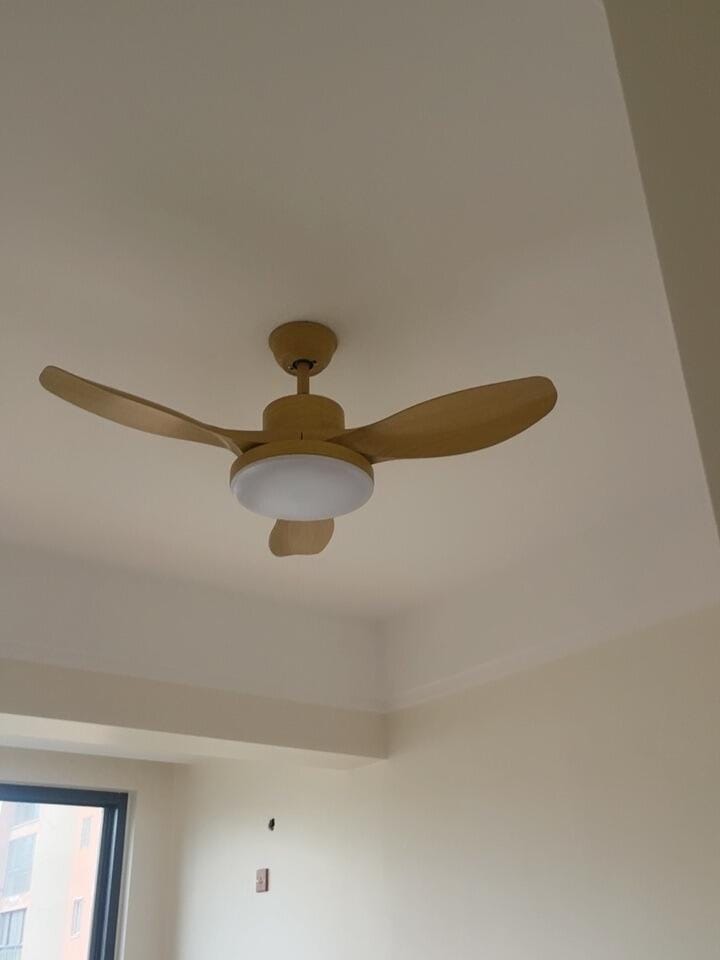 Customer photo review of Ceiling Fan With Light, Wood Grain ABS Blades, DC Copper Motor, Dimmable LED, Two Sizes