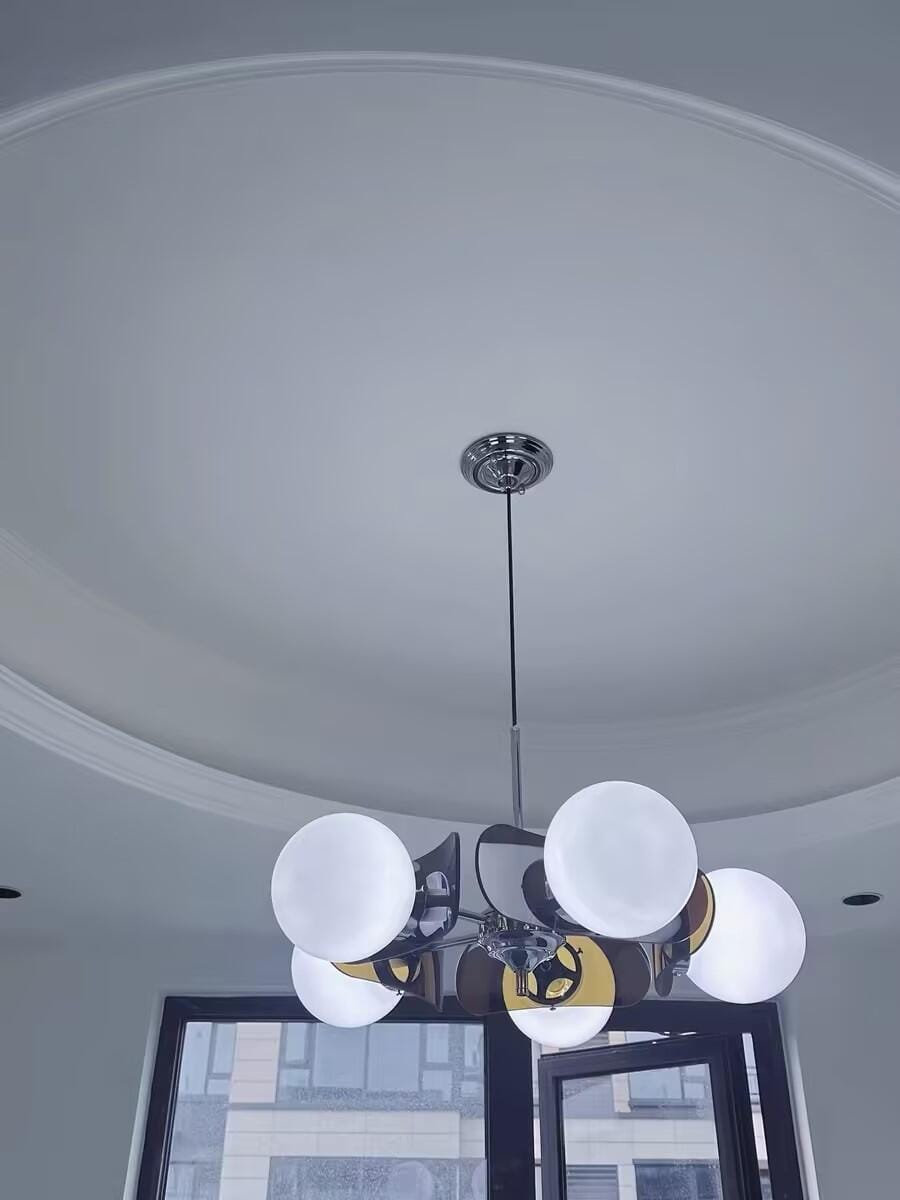 Customer photo review of Sputnik Chandelier, Iron Frame, Glass Shades, E26/E27, Chrome Finish