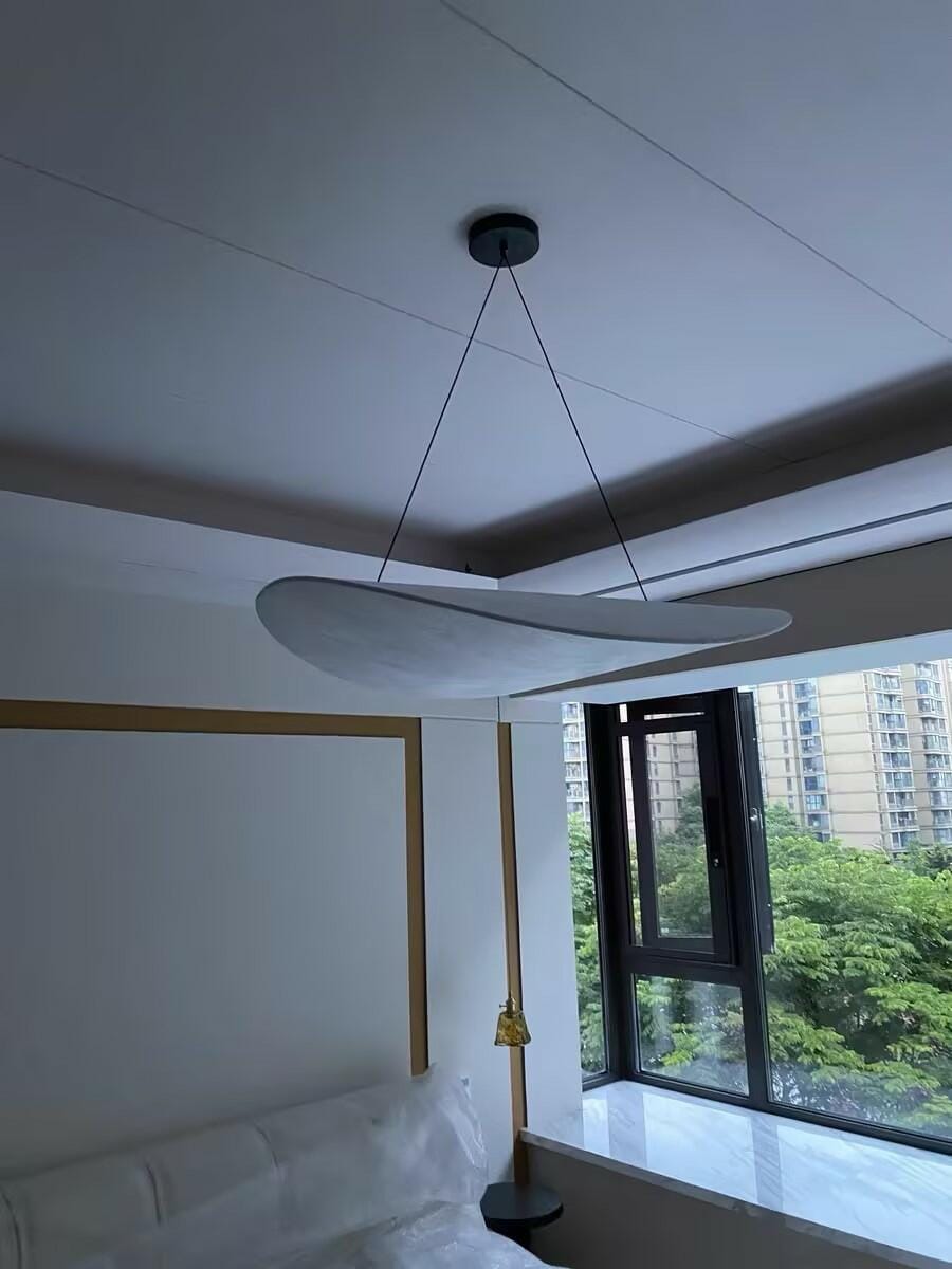 Customer photo review of Pendant Light, Tense, Mulberry Silk Diffuser, Black Frame, LED, Dimmable