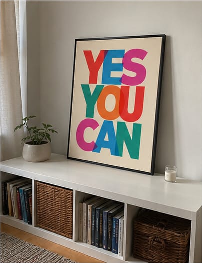 Customer photo review of Yes You Can Canvas Wall Art