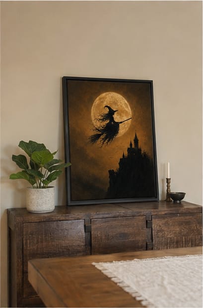 Customer photo review of Halloween Witch Castle Canvas Wall Art
