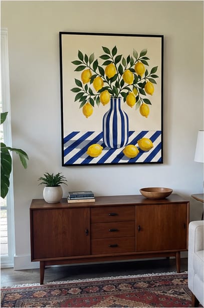 Customer photo review of Lemon Still Life Canvas Wall Art