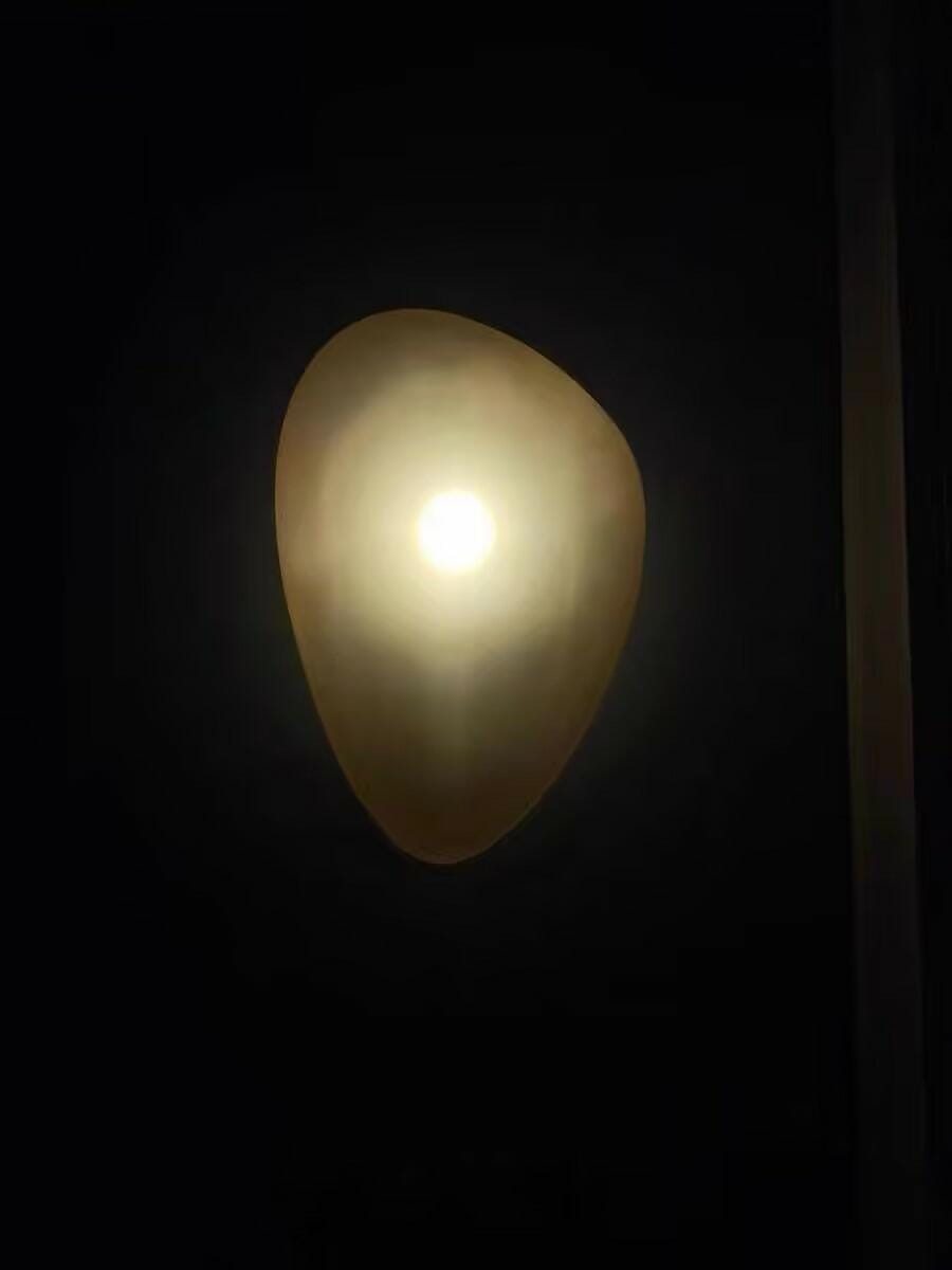 Customer photo review of Wall Lamp, Pebble Hand-Blown Glass Shade, Integrated LED, Models A-D