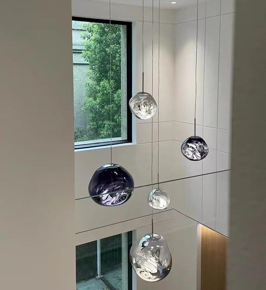 Customer photo review of Pendant Light, Modern Lava Molten Shade, Mirror Effect, E26 / E27, IP44