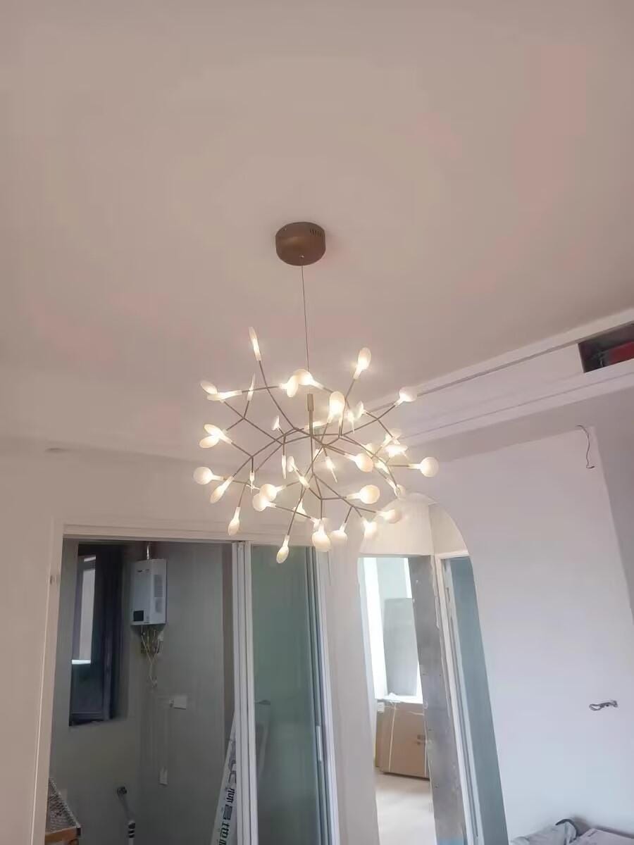 Customer photo review of Firefly LED Chandelier, Black Branch Design, Dimmable, 30-135 Heads