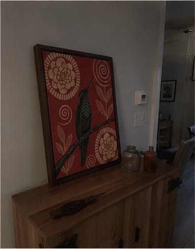 Customer photo review of Hummingbird Canvas Wall Art
