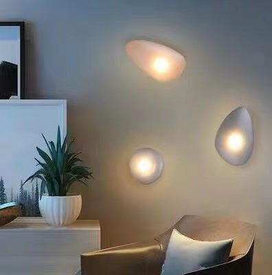 Customer photo review of Wall Lamp, Pebble Hand-Blown Glass Shade, Integrated LED, Models A-D