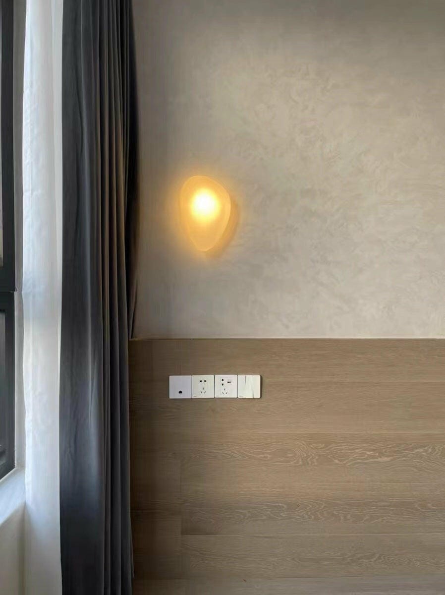 Customer photo review of Wall Lamp, Pebble Hand-Blown Glass Shade, Integrated LED, Models A-D