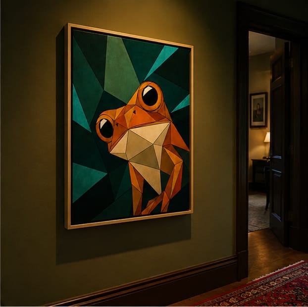 Customer photo review of Geometric Frog Canvas Wall Art
