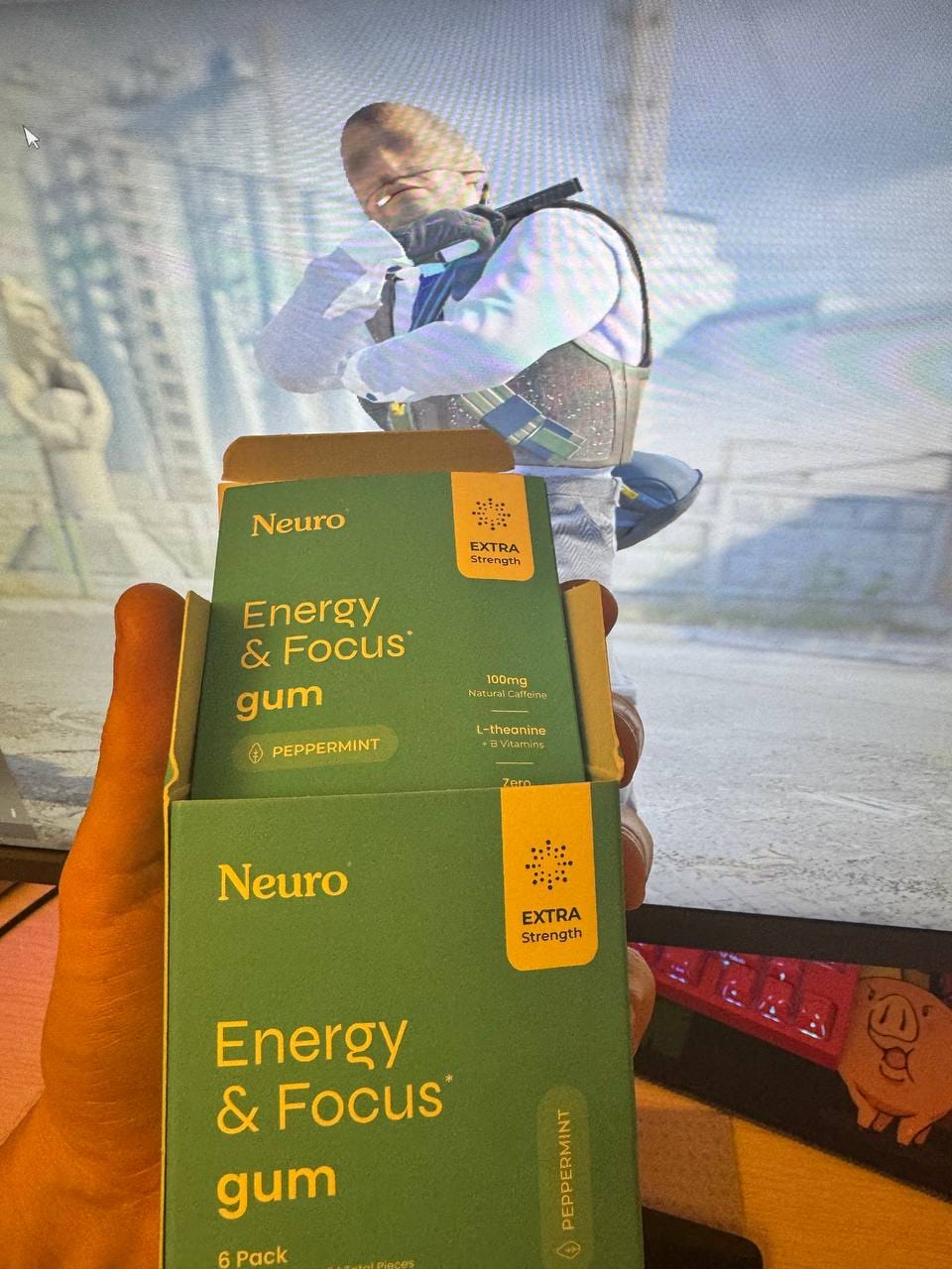 Customer photo review of Extra Strength Energy & Focus Gum