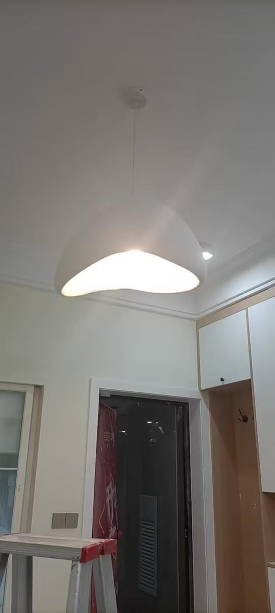 Customer photo review of Pendant Light Selene Halia, Moon-Inspired Dome Shade, E26, Grey or White