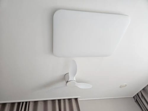 Customer photo review of Low Profile Ceiling Fan – 42/52 Inch, White, Wood, or Black Finish