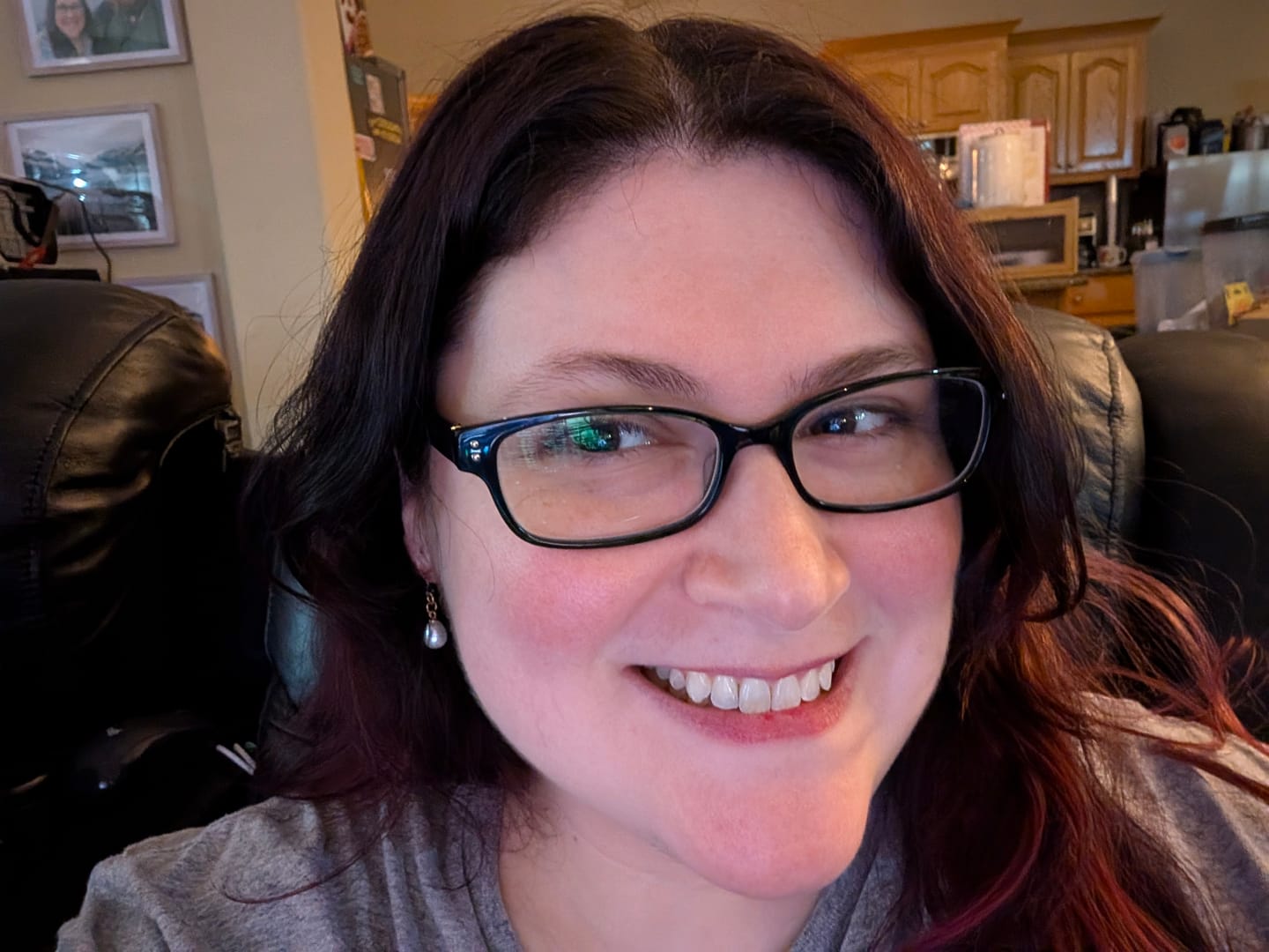 Customer photo review of Faux Pearl Drop Dangles Hypoallergenic Earrings for Sensitive Ears with Plastic Posts