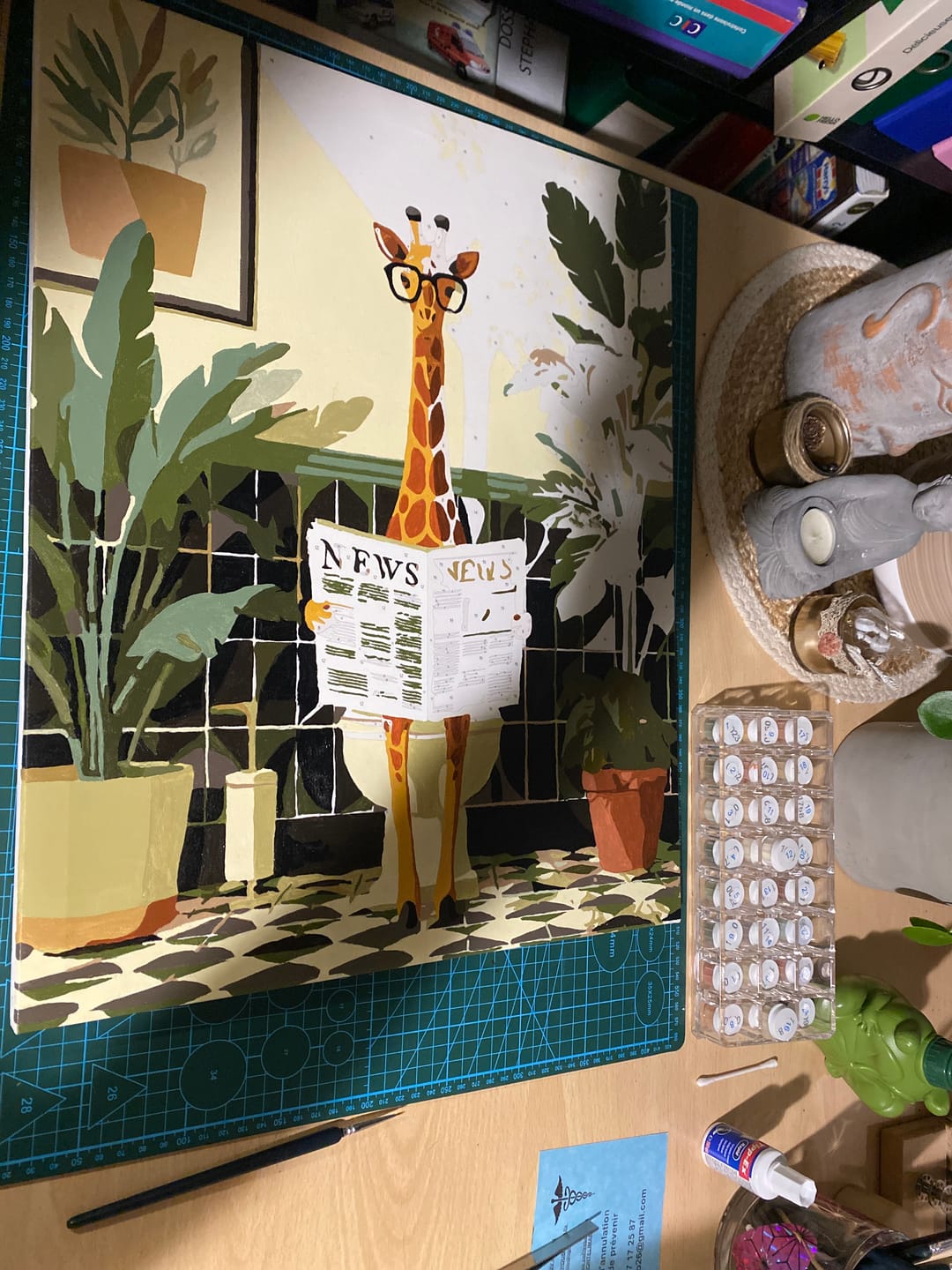 Customer photo review of Giraffe News | Paint by Number