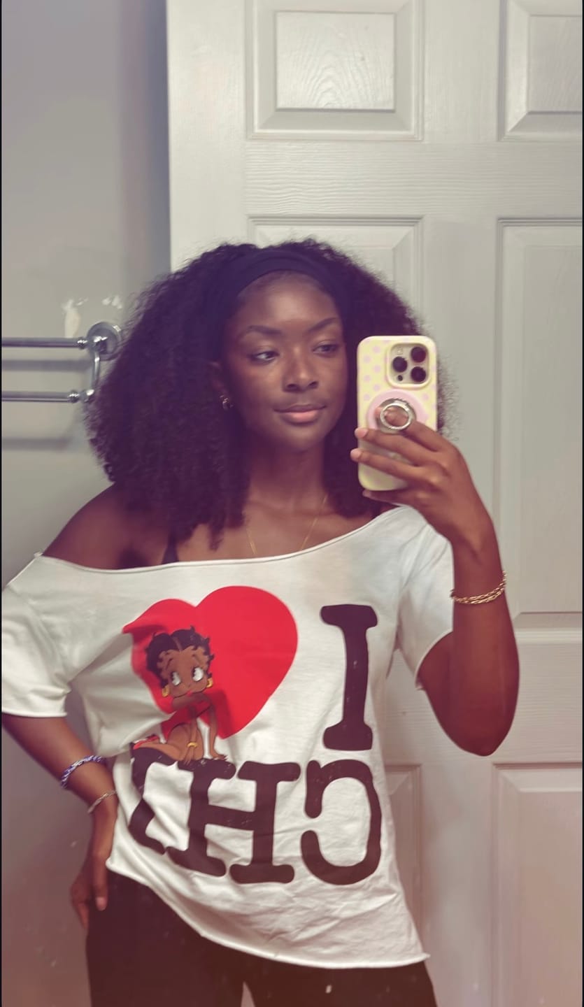 Customer photo review of I <3 CHI OFF SHOULDER TEE