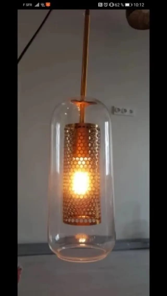 Customer photo review of Pendant Light, Chiswick Glass, Copper Silver Black, E27 Cluster